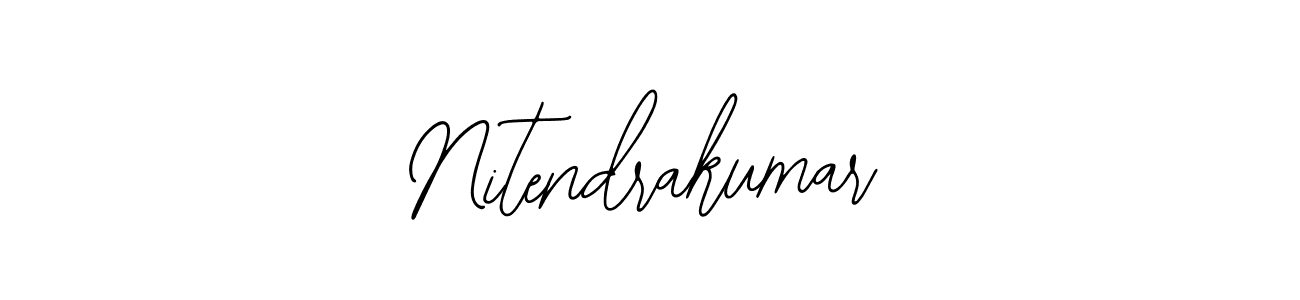 How to make Nitendrakumar name signature. Use Bearetta-2O07w style for creating short signs online. This is the latest handwritten sign. Nitendrakumar signature style 12 images and pictures png