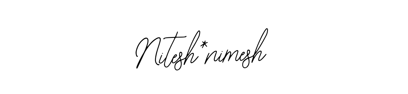Bearetta-2O07w is a professional signature style that is perfect for those who want to add a touch of class to their signature. It is also a great choice for those who want to make their signature more unique. Get Nitesh*nimesh name to fancy signature for free. Nitesh*nimesh signature style 12 images and pictures png