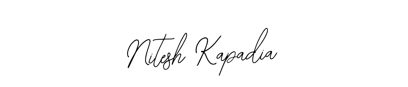 You should practise on your own different ways (Bearetta-2O07w) to write your name (Nitesh Kapadia) in signature. don't let someone else do it for you. Nitesh Kapadia signature style 12 images and pictures png