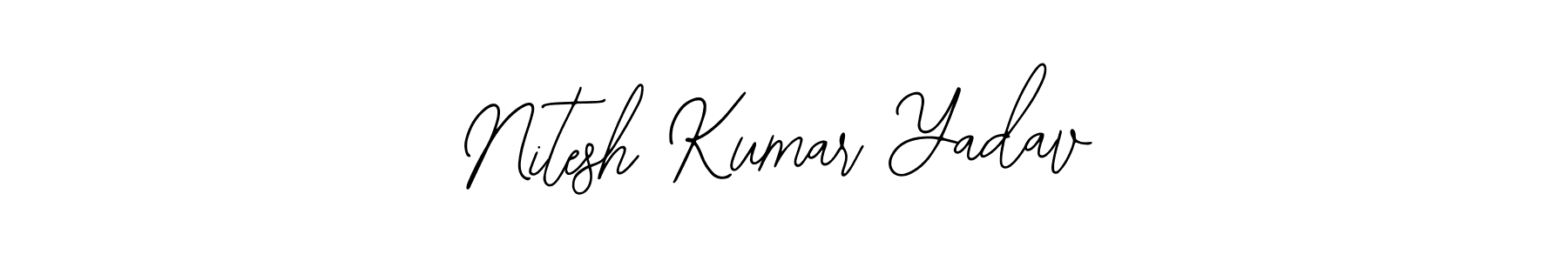 The best way (Bearetta-2O07w) to make a short signature is to pick only two or three words in your name. The name Nitesh Kumar Yadav include a total of six letters. For converting this name. Nitesh Kumar Yadav signature style 12 images and pictures png