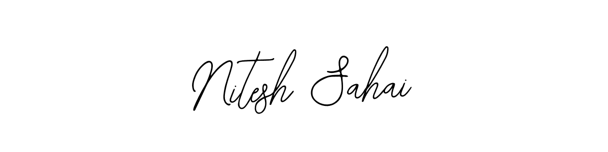 How to make Nitesh Sahai name signature. Use Bearetta-2O07w style for creating short signs online. This is the latest handwritten sign. Nitesh Sahai signature style 12 images and pictures png