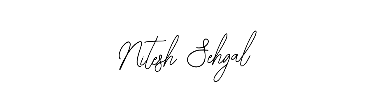 You should practise on your own different ways (Bearetta-2O07w) to write your name (Nitesh Sehgal) in signature. don't let someone else do it for you. Nitesh Sehgal signature style 12 images and pictures png