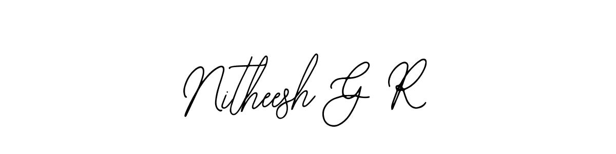 Bearetta-2O07w is a professional signature style that is perfect for those who want to add a touch of class to their signature. It is also a great choice for those who want to make their signature more unique. Get Nitheesh G R name to fancy signature for free. Nitheesh G R signature style 12 images and pictures png