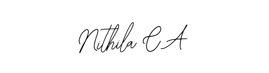 Design your own signature with our free online signature maker. With this signature software, you can create a handwritten (Bearetta-2O07w) signature for name Nithila C A. Nithila C A signature style 12 images and pictures png