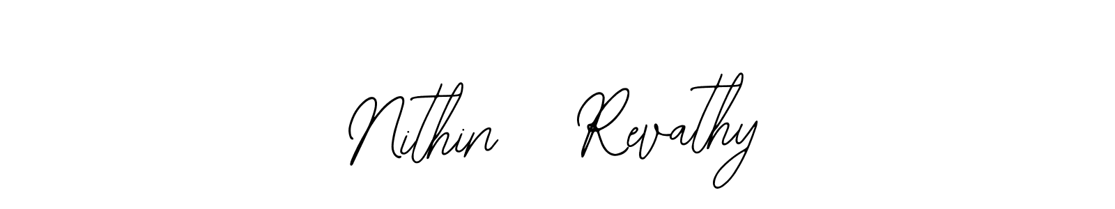 Design your own signature with our free online signature maker. With this signature software, you can create a handwritten (Bearetta-2O07w) signature for name Nithin   Revathy. Nithin   Revathy signature style 12 images and pictures png