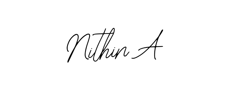 Design your own signature with our free online signature maker. With this signature software, you can create a handwritten (Bearetta-2O07w) signature for name Nithin A. Nithin A signature style 12 images and pictures png