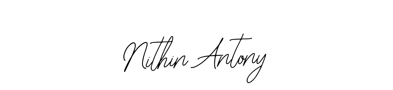 The best way (Bearetta-2O07w) to make a short signature is to pick only two or three words in your name. The name Nithin Antony include a total of six letters. For converting this name. Nithin Antony signature style 12 images and pictures png