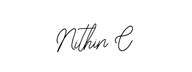 if you are searching for the best signature style for your name Nithin C. so please give up your signature search. here we have designed multiple signature styles  using Bearetta-2O07w. Nithin C signature style 12 images and pictures png