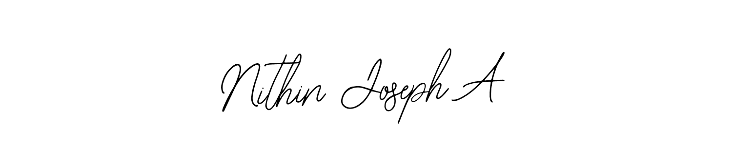 The best way (Bearetta-2O07w) to make a short signature is to pick only two or three words in your name. The name Nithin Joseph A include a total of six letters. For converting this name. Nithin Joseph A signature style 12 images and pictures png