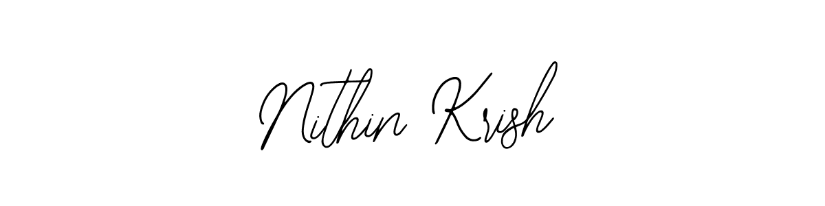 How to make Nithin Krish name signature. Use Bearetta-2O07w style for creating short signs online. This is the latest handwritten sign. Nithin Krish signature style 12 images and pictures png