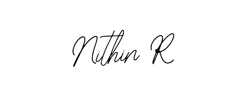 This is the best signature style for the Nithin R name. Also you like these signature font (Bearetta-2O07w). Mix name signature. Nithin R signature style 12 images and pictures png