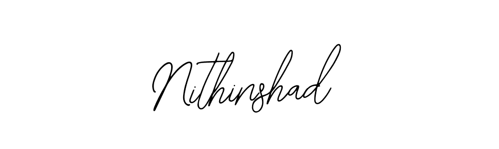 Use a signature maker to create a handwritten signature online. With this signature software, you can design (Bearetta-2O07w) your own signature for name Nithinshad. Nithinshad signature style 12 images and pictures png