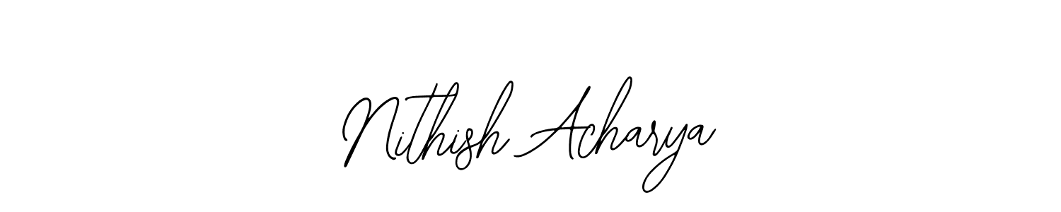 How to make Nithish Acharya name signature. Use Bearetta-2O07w style for creating short signs online. This is the latest handwritten sign. Nithish Acharya signature style 12 images and pictures png