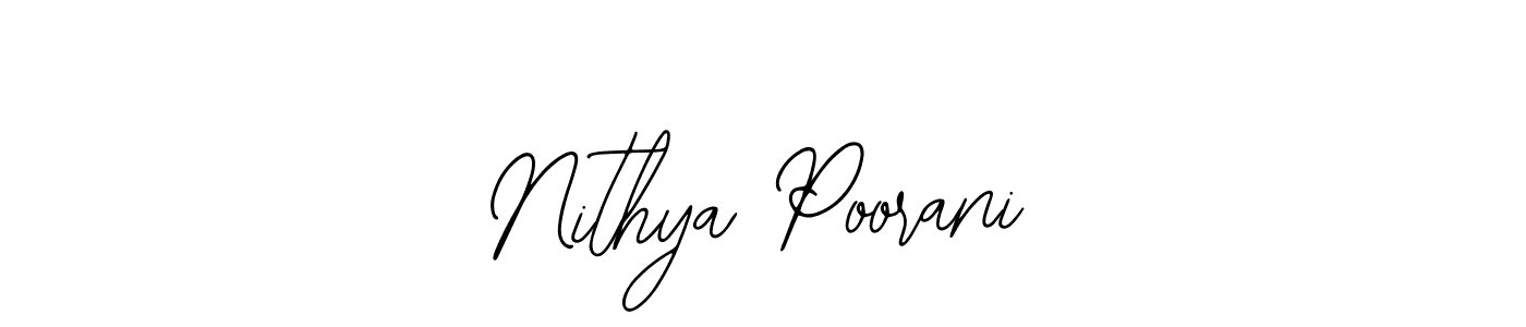 Use a signature maker to create a handwritten signature online. With this signature software, you can design (Bearetta-2O07w) your own signature for name Nithya Poorani. Nithya Poorani signature style 12 images and pictures png