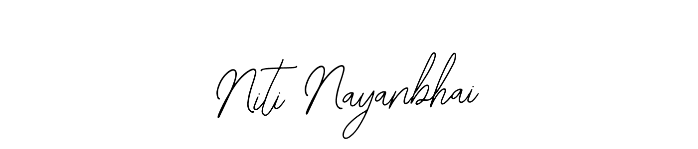 if you are searching for the best signature style for your name Niti Nayanbhai. so please give up your signature search. here we have designed multiple signature styles  using Bearetta-2O07w. Niti Nayanbhai signature style 12 images and pictures png