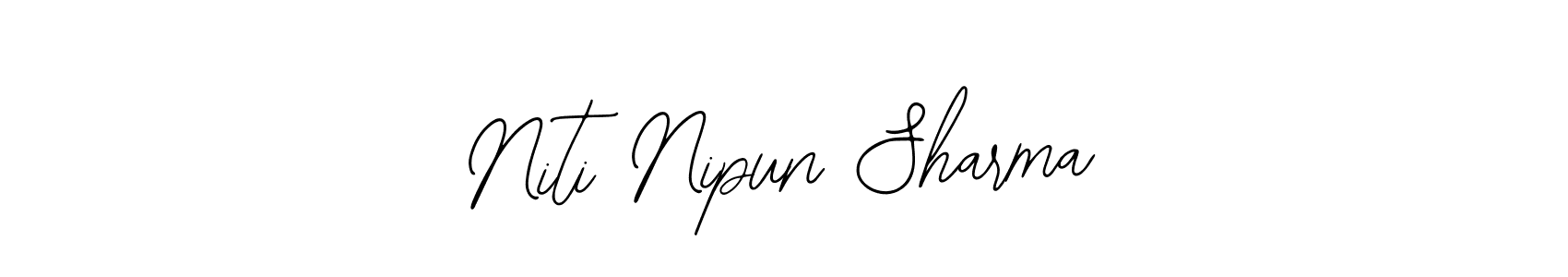 Use a signature maker to create a handwritten signature online. With this signature software, you can design (Bearetta-2O07w) your own signature for name Niti Nipun Sharma. Niti Nipun Sharma signature style 12 images and pictures png