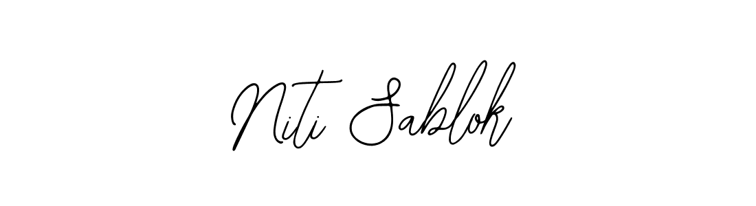 How to make Niti Sablok name signature. Use Bearetta-2O07w style for creating short signs online. This is the latest handwritten sign. Niti Sablok signature style 12 images and pictures png