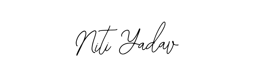 Design your own signature with our free online signature maker. With this signature software, you can create a handwritten (Bearetta-2O07w) signature for name Niti Yadav. Niti Yadav signature style 12 images and pictures png