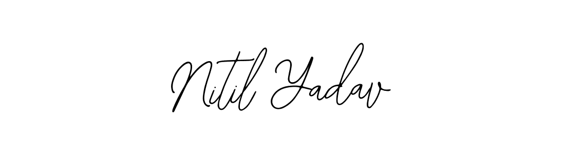 How to make Nitil Yadav name signature. Use Bearetta-2O07w style for creating short signs online. This is the latest handwritten sign. Nitil Yadav signature style 12 images and pictures png