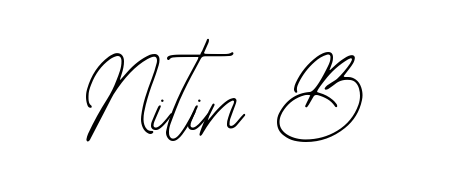 A timeless handwritten aesthetic for Nitin B. The Bearetta-2O07w font gives your signature a handcrafted feel with natural curves. Nitin B signature style 12 images and pictures png