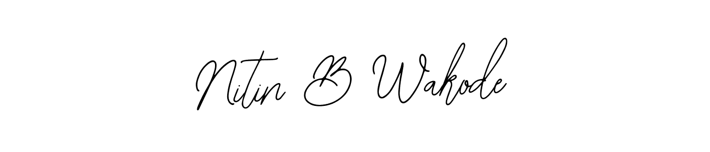 The best way (Bearetta-2O07w) to make a short signature is to pick only two or three words in your name. The name Nitin B Wakode include a total of six letters. For converting this name. Nitin B Wakode signature style 12 images and pictures png