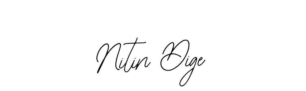 How to make Nitin Dige name signature. Use Bearetta-2O07w style for creating short signs online. This is the latest handwritten sign. Nitin Dige signature style 12 images and pictures png