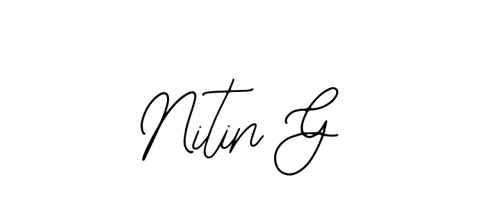 The best way (Bearetta-2O07w) to make a short signature is to pick only two or three words in your name. The name Nitin G include a total of six letters. For converting this name. Nitin G signature style 12 images and pictures png