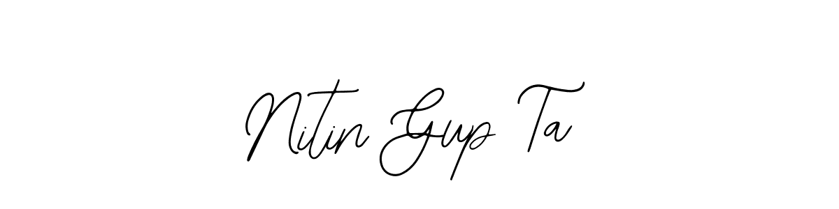 How to make Nitin Gup Ta name signature. Use Bearetta-2O07w style for creating short signs online. This is the latest handwritten sign. Nitin Gup Ta signature style 12 images and pictures png