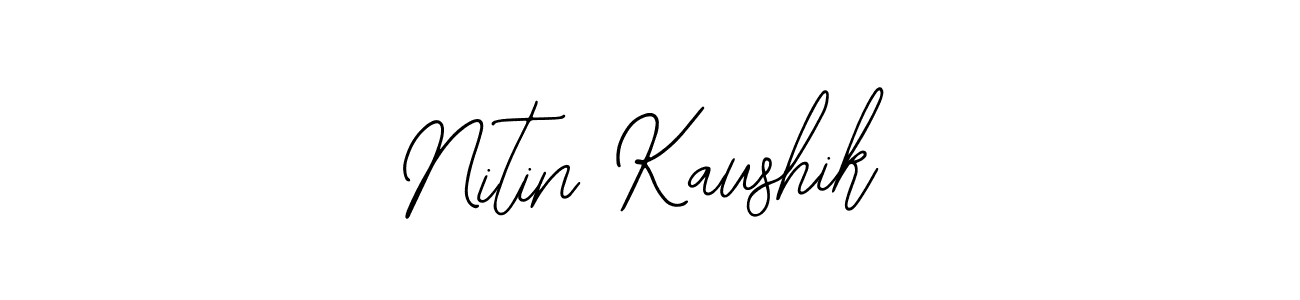You should practise on your own different ways (Bearetta-2O07w) to write your name (Nitin Kaushik) in signature. don't let someone else do it for you. Nitin Kaushik signature style 12 images and pictures png