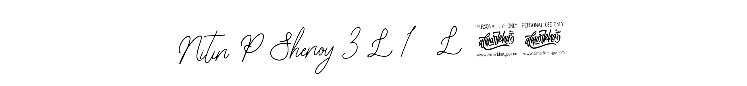 How to make Nitin P Shenoy 3 L 15 L 24 name signature. Use Bearetta-2O07w style for creating short signs online. This is the latest handwritten sign. Nitin P Shenoy 3 L 15 L 24 signature style 12 images and pictures png