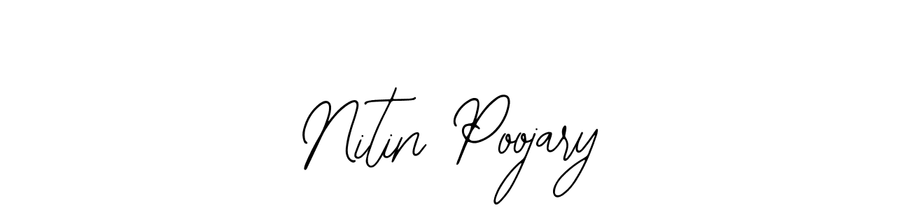 The best way (Bearetta-2O07w) to make a short signature is to pick only two or three words in your name. The name Nitin Poojary include a total of six letters. For converting this name. Nitin Poojary signature style 12 images and pictures png