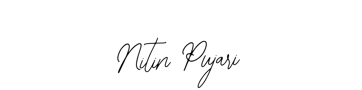 You should practise on your own different ways (Bearetta-2O07w) to write your name (Nitin Pujari) in signature. don't let someone else do it for you. Nitin Pujari signature style 12 images and pictures png