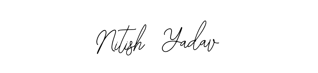 The best way (Bearetta-2O07w) to make a short signature is to pick only two or three words in your name. The name Nitish  Yadav include a total of six letters. For converting this name. Nitish  Yadav signature style 12 images and pictures png