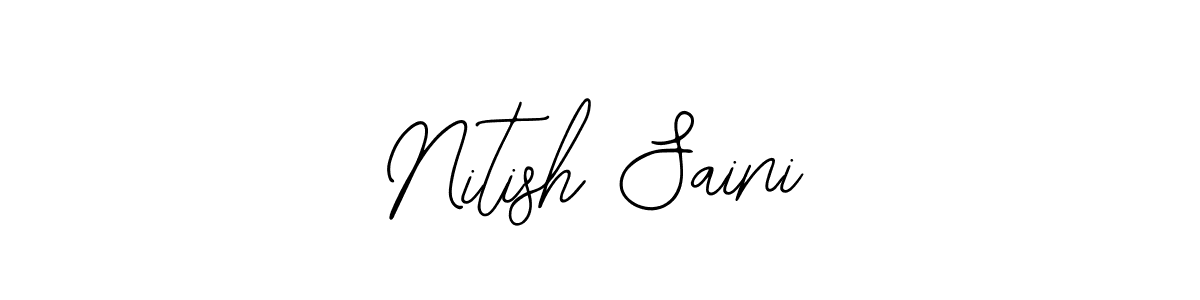 How to make Nitish Saini name signature. Use Bearetta-2O07w style for creating short signs online. This is the latest handwritten sign. Nitish Saini signature style 12 images and pictures png