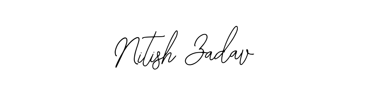 How to make Nitish Zadav name signature. Use Bearetta-2O07w style for creating short signs online. This is the latest handwritten sign. Nitish Zadav signature style 12 images and pictures png
