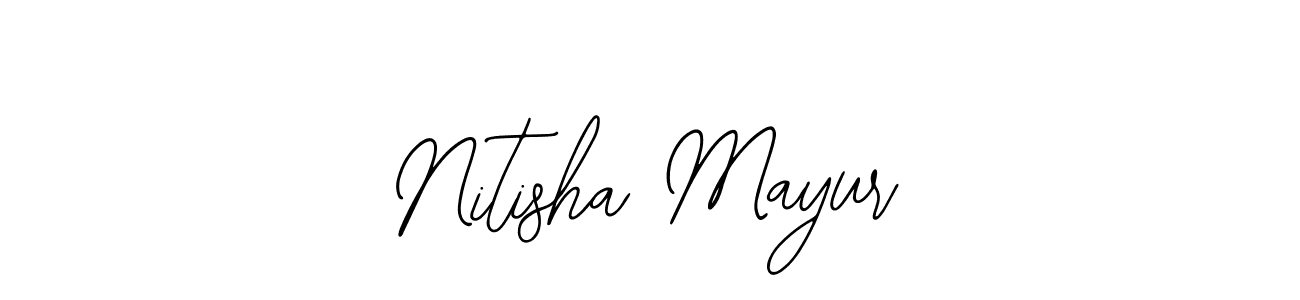 How to make Nitisha Mayur name signature. Use Bearetta-2O07w style for creating short signs online. This is the latest handwritten sign. Nitisha Mayur signature style 12 images and pictures png