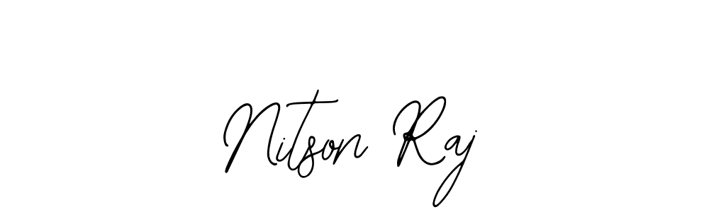 How to make Nitson Raj name signature. Use Bearetta-2O07w style for creating short signs online. This is the latest handwritten sign. Nitson Raj signature style 12 images and pictures png