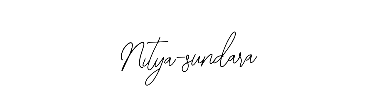 Also we have Nitya-sundara name is the best signature style. Create professional handwritten signature collection using Bearetta-2O07w autograph style. Nitya-sundara signature style 12 images and pictures png