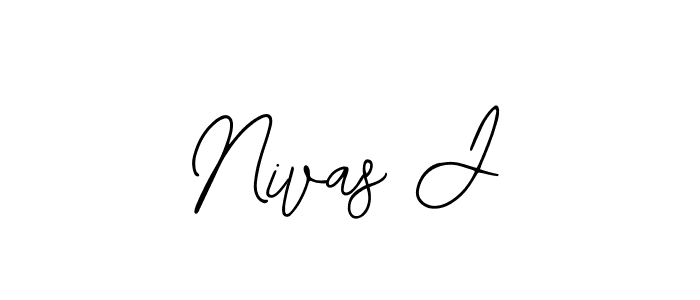 Use a signature maker to create a handwritten signature online. With this signature software, you can design (Bearetta-2O07w) your own signature for name Nivas J. Nivas J signature style 12 images and pictures png