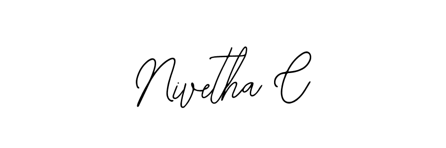 Also You can easily find your signature by using the search form. We will create Nivetha C name handwritten signature images for you free of cost using Bearetta-2O07w sign style. Nivetha C signature style 12 images and pictures png