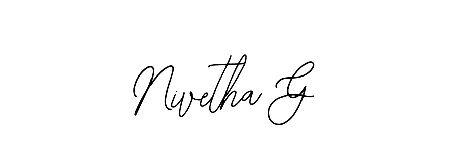 Use a signature maker to create a handwritten signature online. With this signature software, you can design (Bearetta-2O07w) your own signature for name Nivetha G. Nivetha G signature style 12 images and pictures png