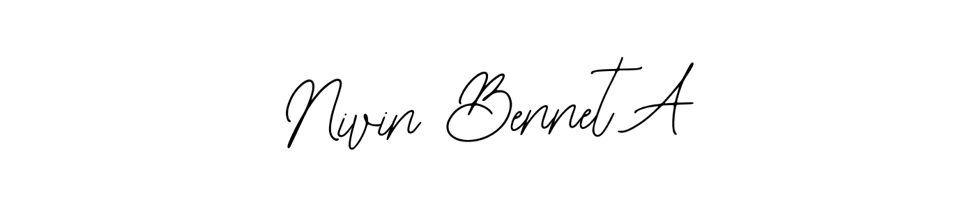 This is the best signature style for the Nivin Bennet A name. Also you like these signature font (Bearetta-2O07w). Mix name signature. Nivin Bennet A signature style 12 images and pictures png