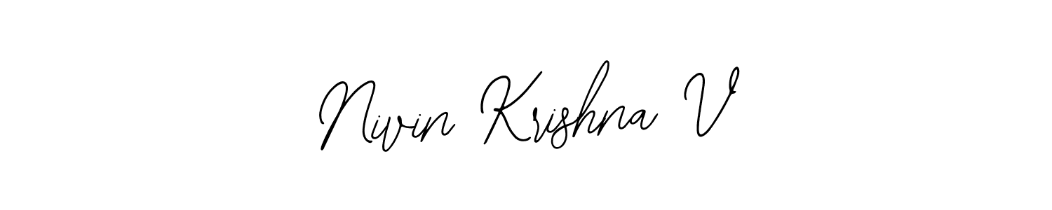 Use a signature maker to create a handwritten signature online. With this signature software, you can design (Bearetta-2O07w) your own signature for name Nivin Krishna V. Nivin Krishna V signature style 12 images and pictures png