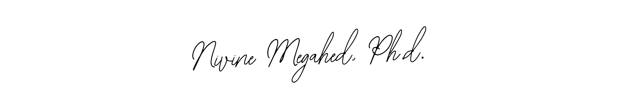 The best way (Bearetta-2O07w) to make a short signature is to pick only two or three words in your name. The name Nivine Megahed, Ph.d. include a total of six letters. For converting this name. Nivine Megahed, Ph.d. signature style 12 images and pictures png