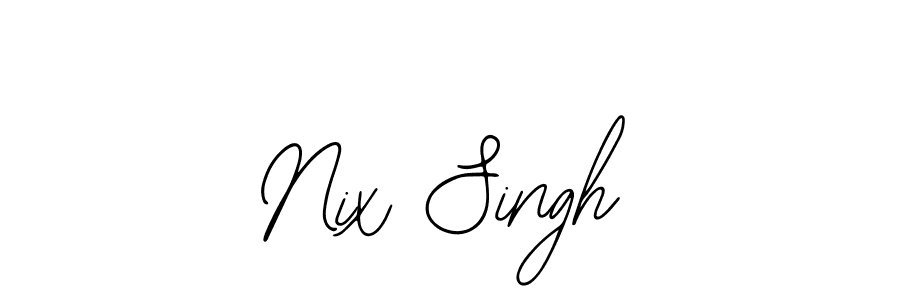 You should practise on your own different ways (Bearetta-2O07w) to write your name (Nix Singh) in signature. don't let someone else do it for you. Nix Singh signature style 12 images and pictures png