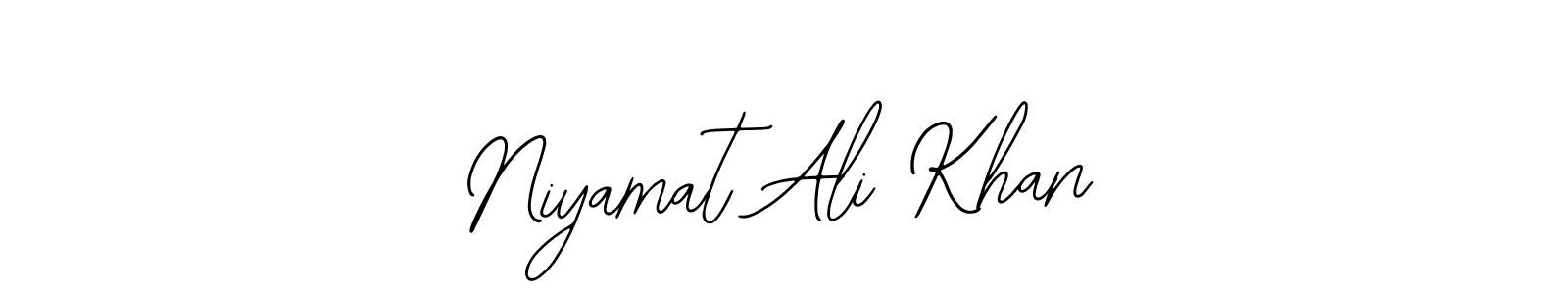 Bearetta-2O07w is a professional signature style that is perfect for those who want to add a touch of class to their signature. It is also a great choice for those who want to make their signature more unique. Get Niyamat Ali Khan name to fancy signature for free. Niyamat Ali Khan signature style 12 images and pictures png