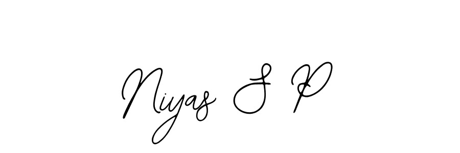 if you are searching for the best signature style for your name Niyas S P. so please give up your signature search. here we have designed multiple signature styles  using Bearetta-2O07w. Niyas S P signature style 12 images and pictures png