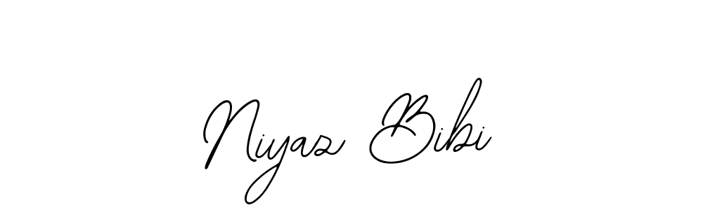 You should practise on your own different ways (Bearetta-2O07w) to write your name (Niyaz Bibi) in signature. don't let someone else do it for you. Niyaz Bibi signature style 12 images and pictures png