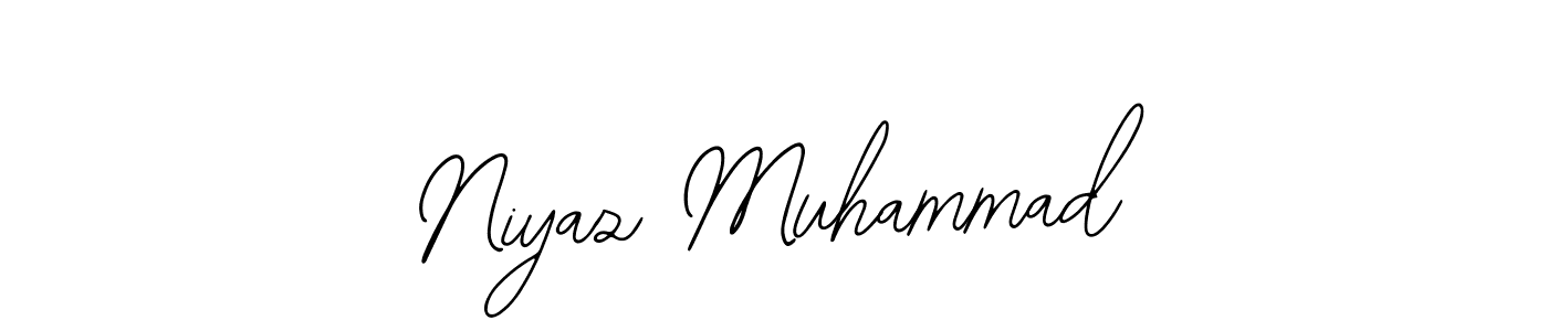 How to make Niyaz Muhammad name signature. Use Bearetta-2O07w style for creating short signs online. This is the latest handwritten sign. Niyaz Muhammad signature style 12 images and pictures png