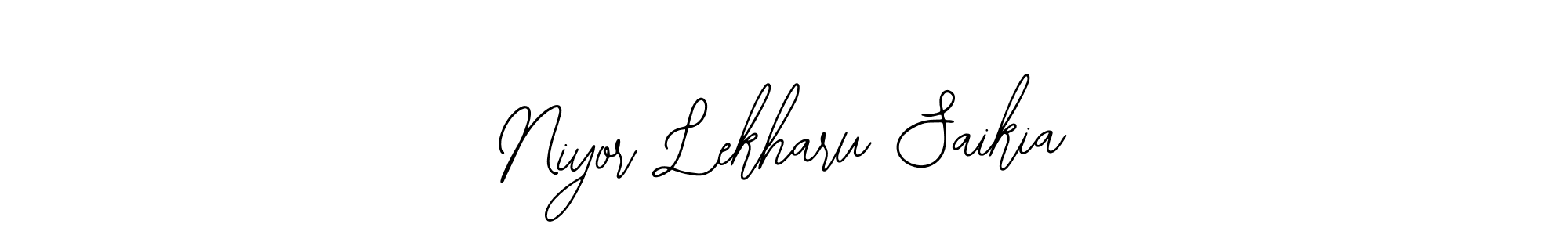 The best way (Bearetta-2O07w) to make a short signature is to pick only two or three words in your name. The name Niyor Lekharu Saikia include a total of six letters. For converting this name. Niyor Lekharu Saikia signature style 12 images and pictures png